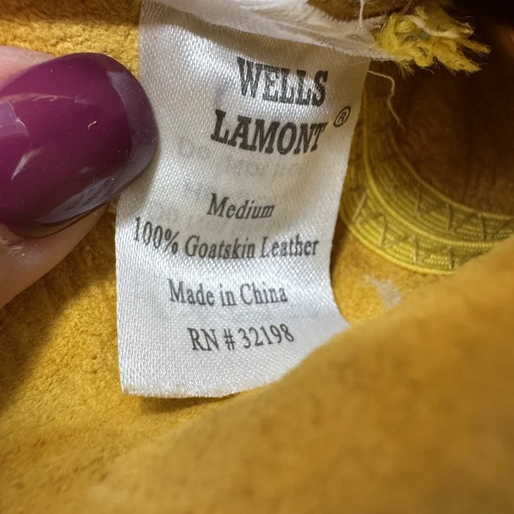 Vintage Wells Lamont Goatskin Leather Worker Driver Gloves 1178L Medium Western